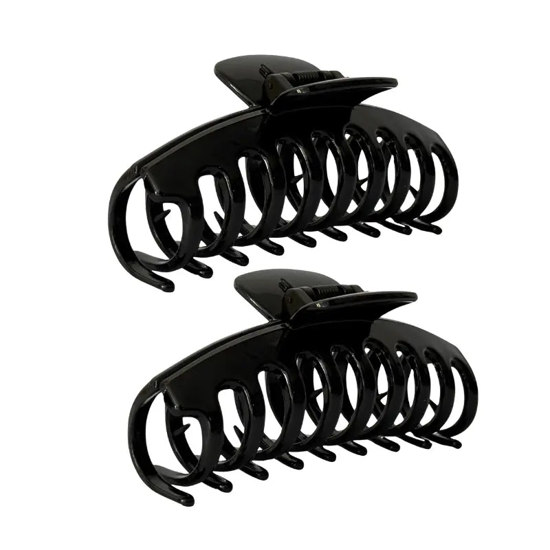 Large Black Hair Claw Clips Pack of 2 – Strong Hold Women’s Matte Hair Accessories