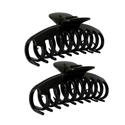 Large Black Hair Claw Clips Pack of 2 – Strong Hold Women’s Matte Hair Accessories