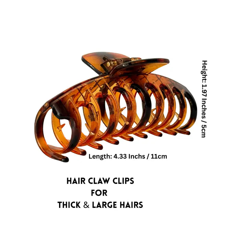 Large Brown Tortoise Shell Hair Claw Clips Pack of 2 – Strong Hold Women’s Hair Accessories