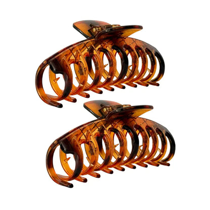 Large Brown Tortoise Shell Hair Claw Clips Pack of 2 – Strong Hold Women’s Hair Accessories